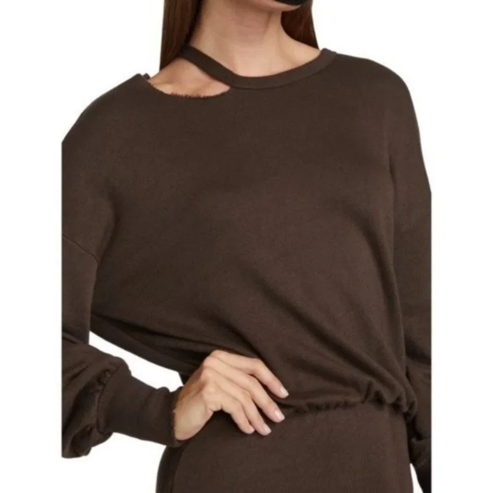 N:PHILANTHROPY Alexandria Sweatshirt Dress in Chocolate NWT Medium - Picture 8 of 10